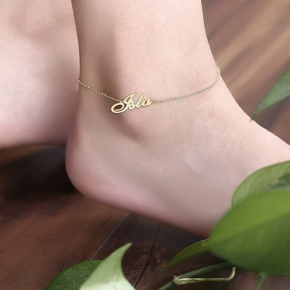 Custom Name Anklet Stainless Steel