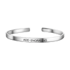 Custom Text Engraved Bangle Women's Cuff Bracelet