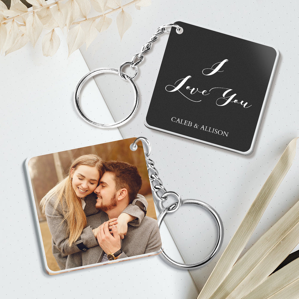 Personalizowany brelok ze zdjęciem i własnym tekstem dwustronny – 5 kolorów
