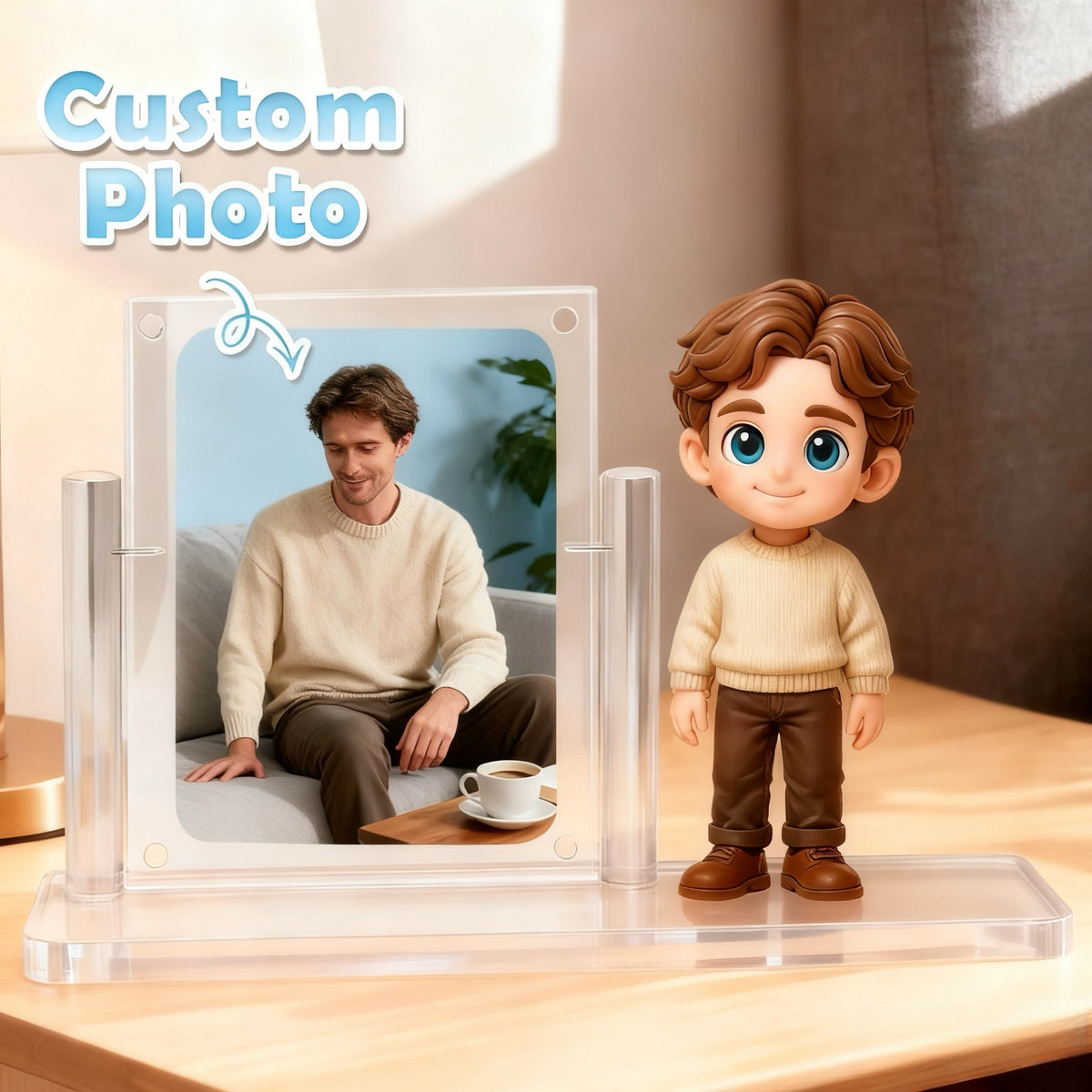 Custom 1 Person 3D Mini Figure with Photo Personalized Toy Figure from Your Photo Birthday Gift (Production Time: 10-15 Business Days)