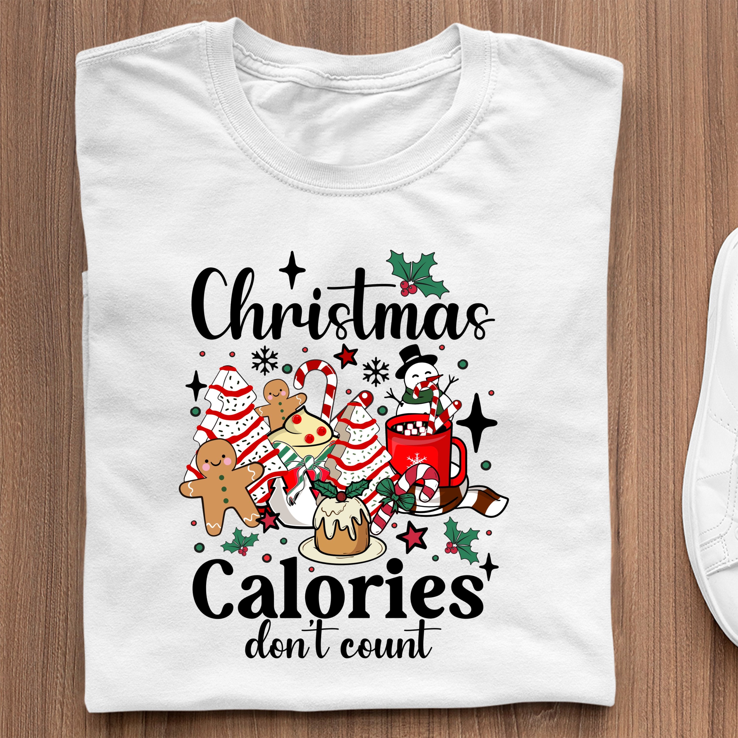 Koszulka Christmas Calories Don't Count Funny Retro Christmas Coffee