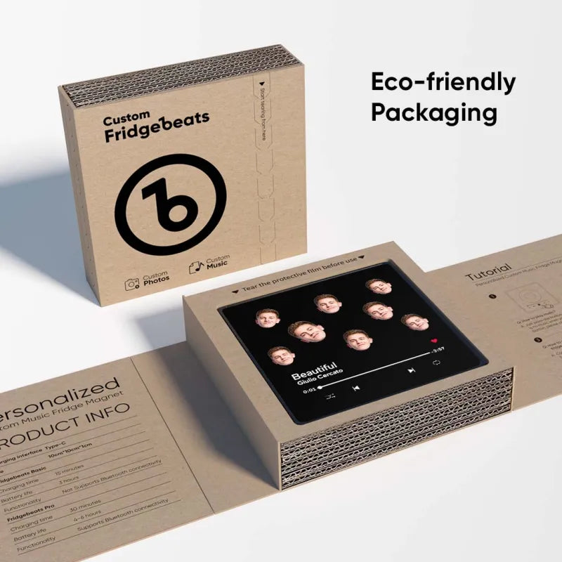 FridgeBeats Framed Custom Music Fridge Magnet Custom Face Colorful Album Fridge Magnet Music Wall Photo Sticker Gift for Couple