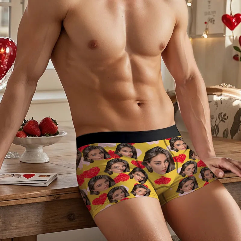 Personalizowana bokserska z sercami na Walentynki, prezent dla niego