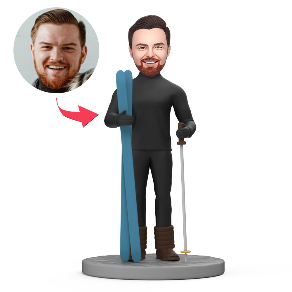 Custom Skiing Bobbleheads With Engraved Text Gift for Him