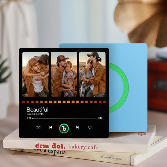 Personalizowany magnes na lodówkę z muzyką i zdjęciem
