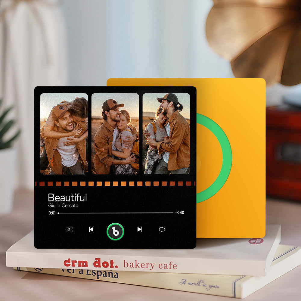 Personalizowany magnes na lodówkę z muzyką i zdjęciem