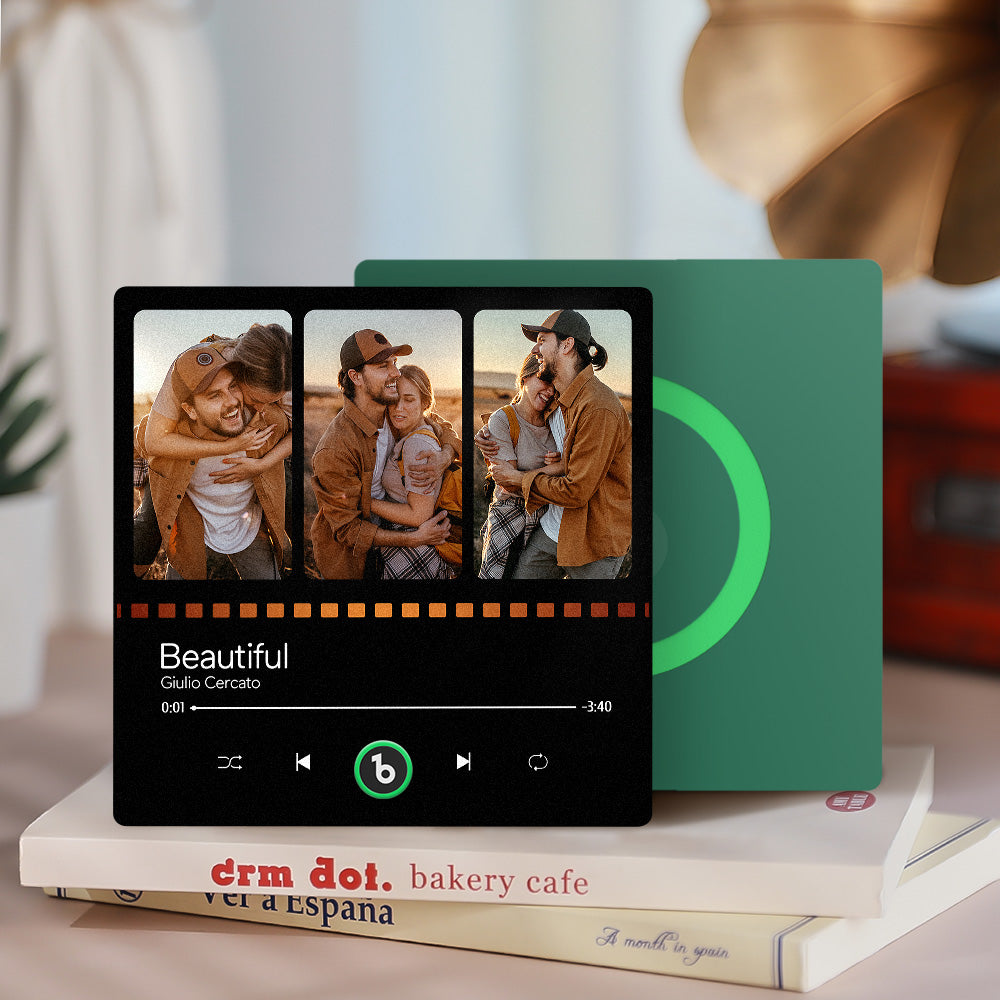 Personalizowany magnes na lodówkę z muzyką i zdjęciem
