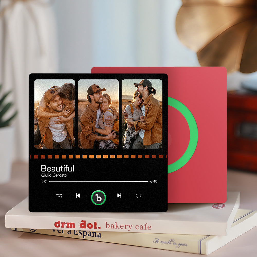 Personalizowany magnes na lodówkę z muzyką i zdjęciem