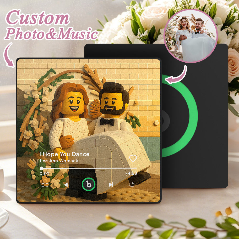 FridgeBeats Framed 4.0 Custom Photo Music Fridge Magnet Various Cartoon Style Song Fridge Magnet That Can Play Songs Wedding Gift