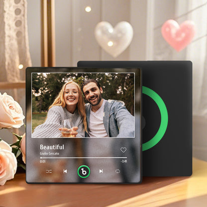 Personalizowany magnes na lodówkę z muzyką i zdjęciem, prezent na urodziny dla pary