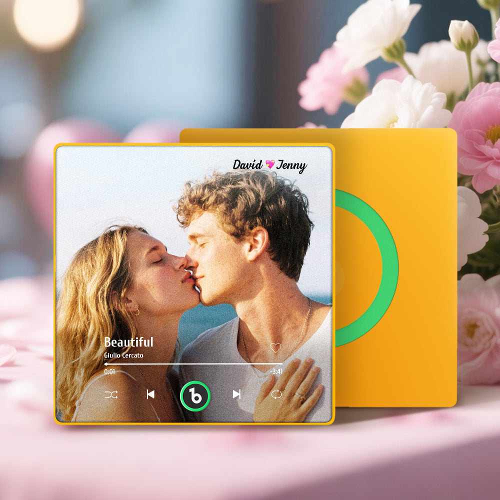 Personalizowany magnes na lodówkę z imionami i kolorową ramką, prezent na Walentynki