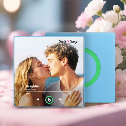 Personalizowany magnes na lodówkę z imionami i kolorową ramką, prezent na Walentynki
