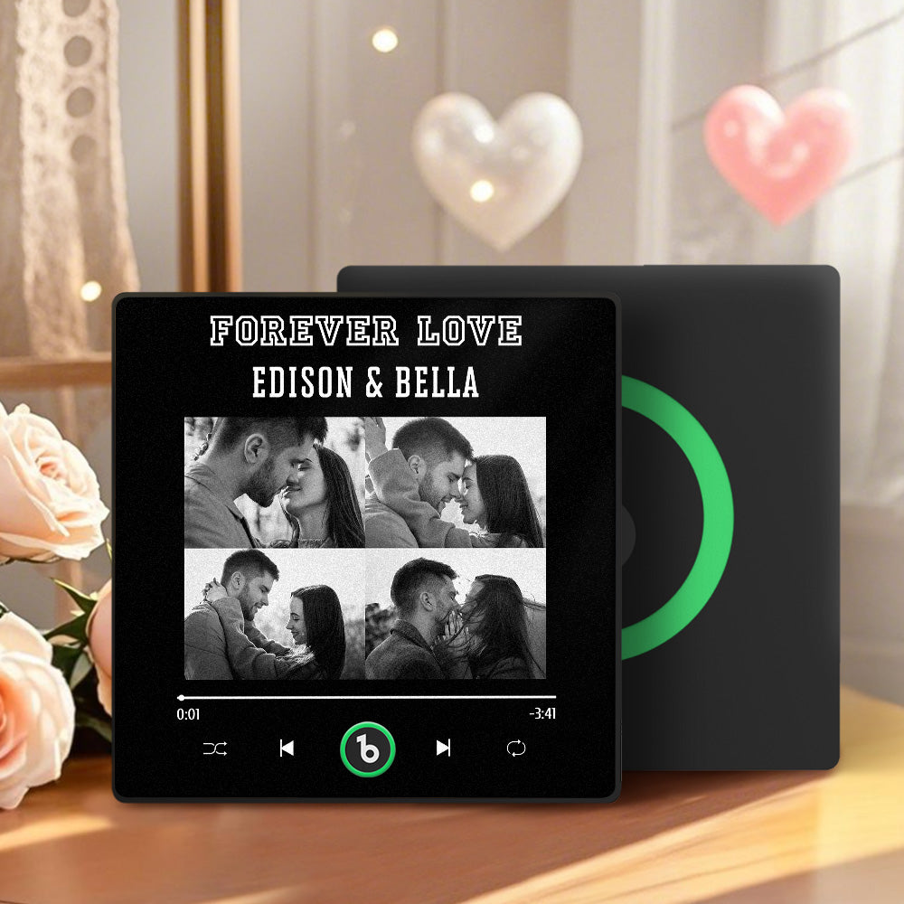Personalizowany magnes na lodówkę z imionami i zdjęciami na Walentynki dla pary