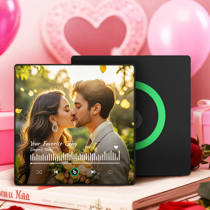Personalizowany magnes na lodówkę z ulubioną piosenką i zdjęciem na Walentynki