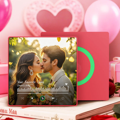 Personalizowany magnes na lodówkę z ulubioną piosenką i zdjęciem na Walentynki