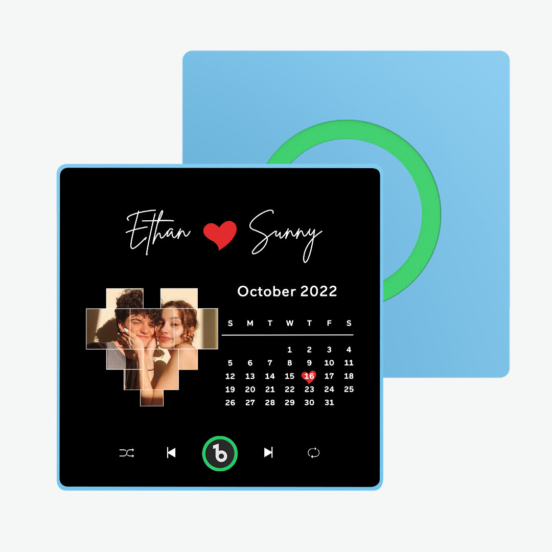 FridgeBeats Framed Custom Music Fridge Magnet Colorful Frame Love Calendar Fridge Magnet with Photo Unique Gift for Couple New 4.0 Upgrade