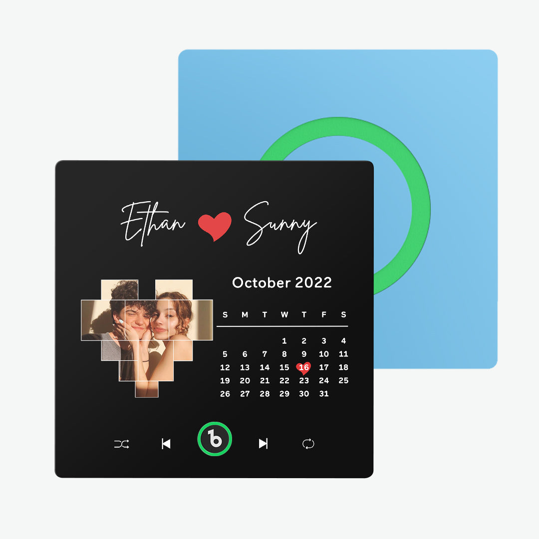 FridgeBeats Frameless Custom Music Fridge Magnet Love Calendar Fridge Magnet with Photo Unique Gift for Couple New 4.0 Upgrade