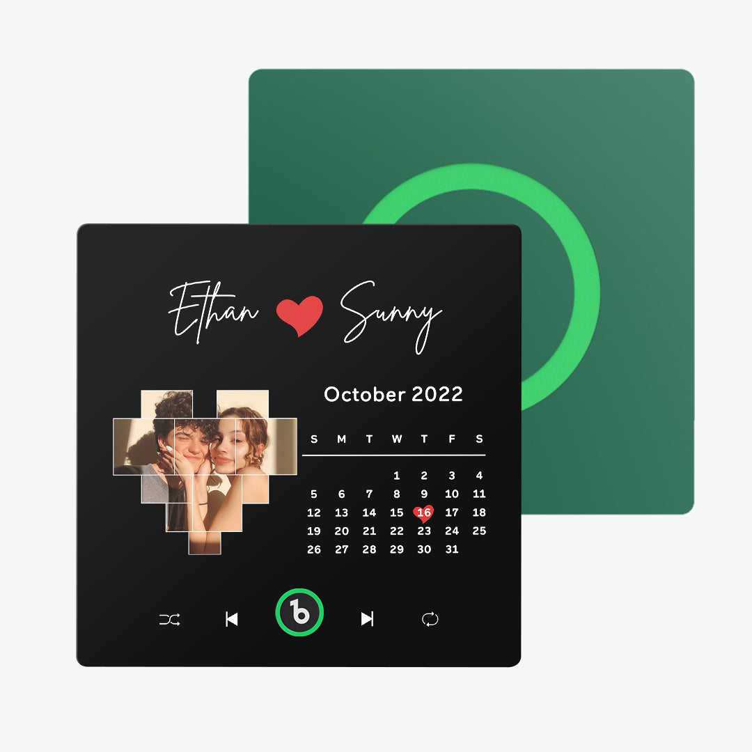 FridgeBeats Frameless Custom Music Fridge Magnet Love Calendar Fridge Magnet with Photo Unique Gift for Couple New 4.0 Upgrade