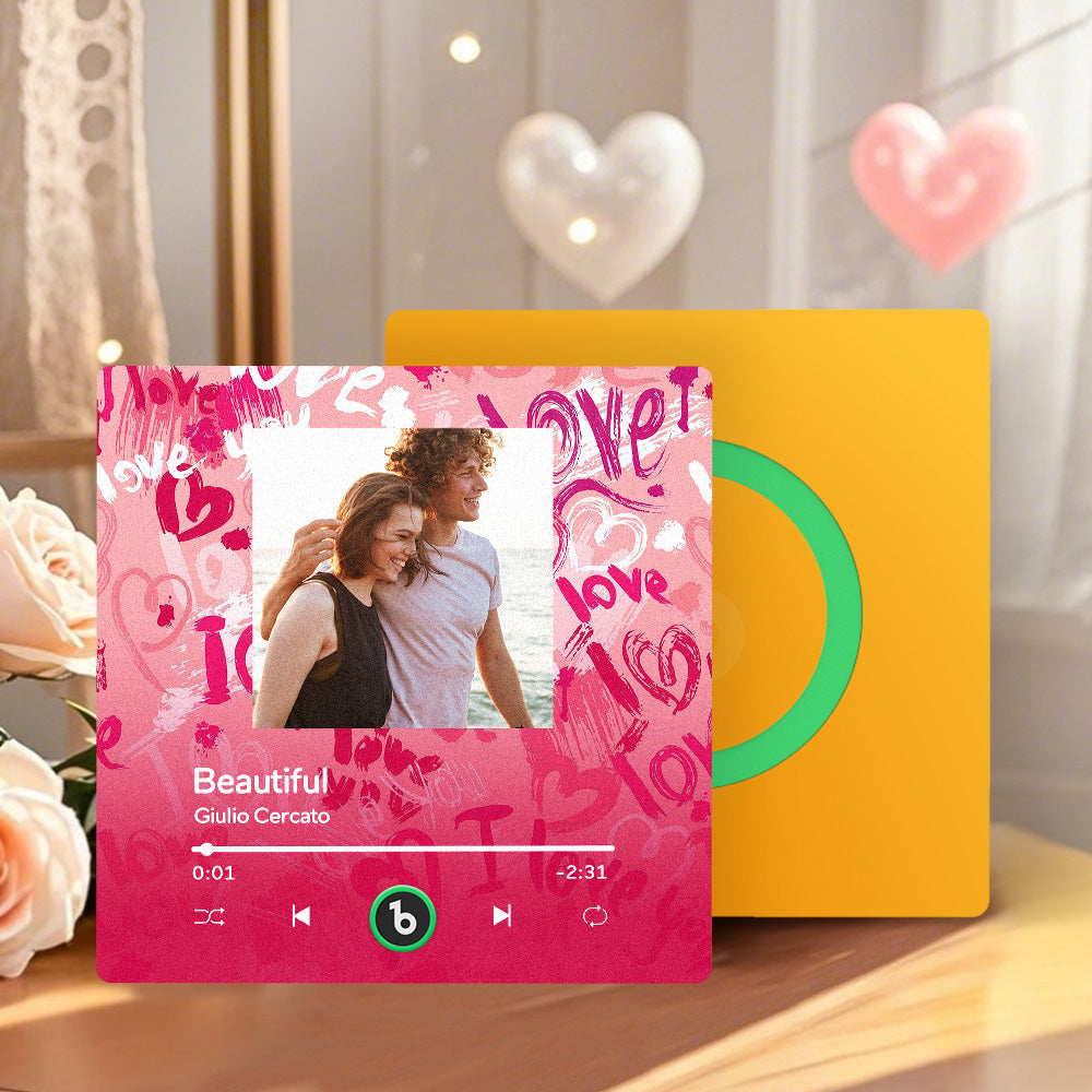 Personalizowany magnes na lodówkę z muzyką na Walentynki, prezent dla niej