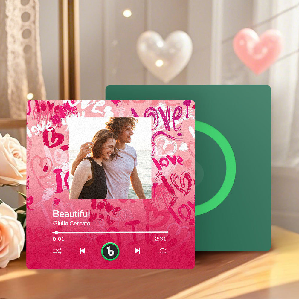 Personalizowany magnes na lodówkę z muzyką na Walentynki, prezent dla niej