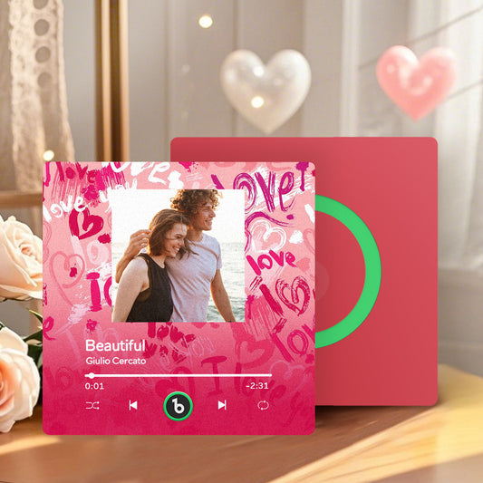 Personalizowany magnes na lodówkę z muzyką na Walentynki, prezent dla niej