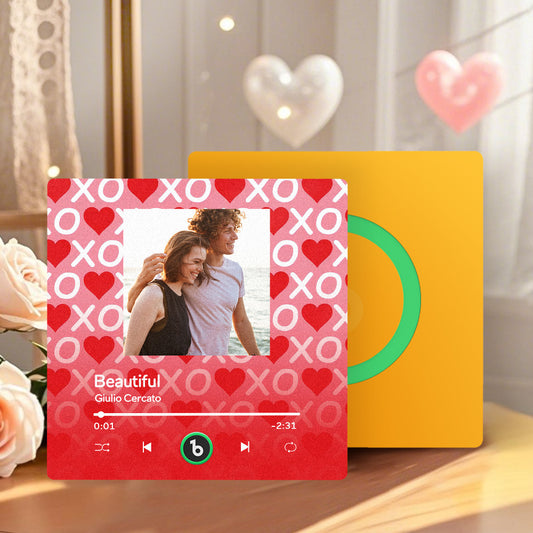 Personalizowany magnes na lodówkę z muzyką na prezent dla pary na Walentynki