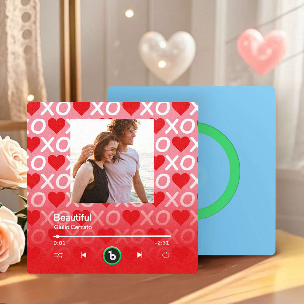 Personalizowany magnes na lodówkę z muzyką na prezent dla pary na Walentynki