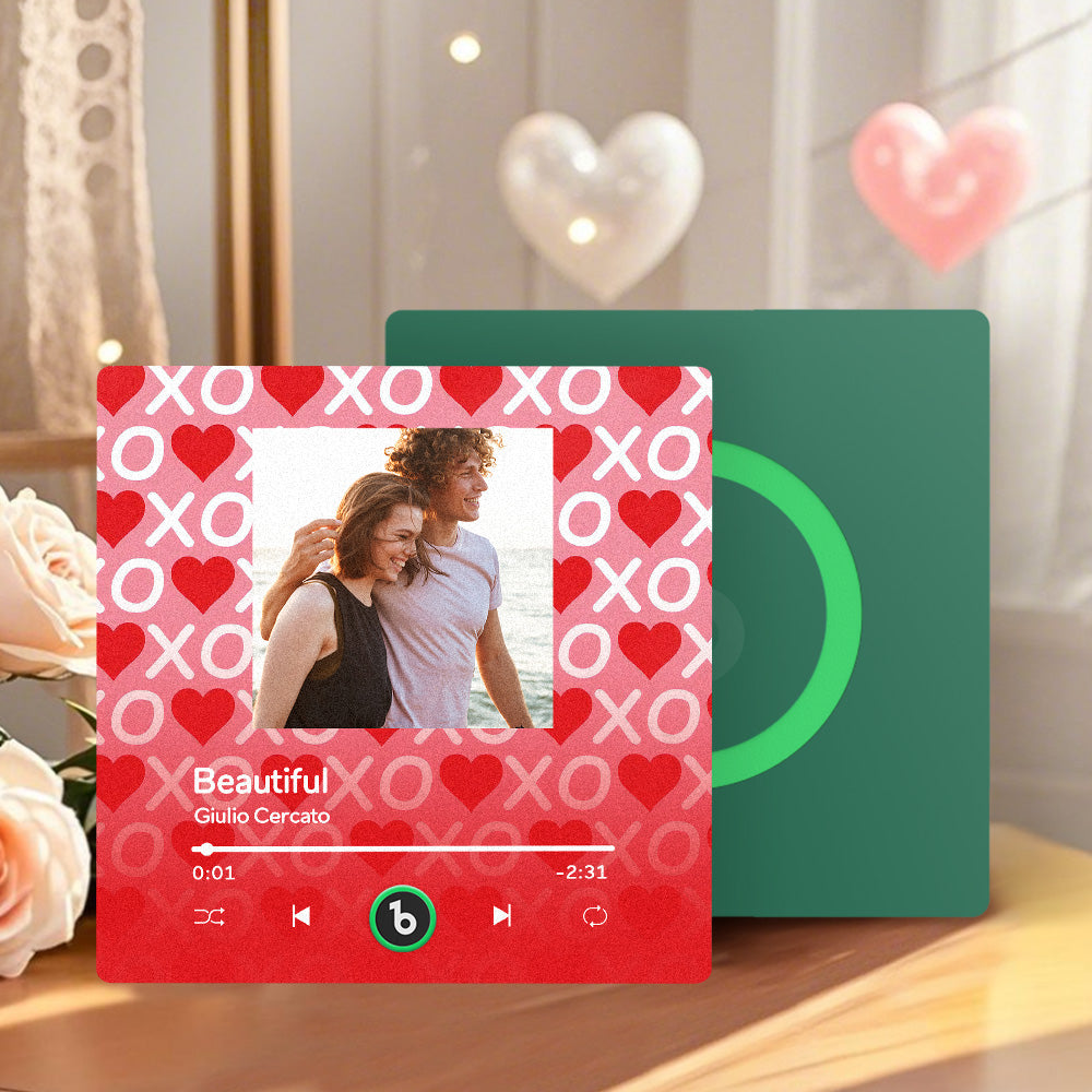 Personalizowany magnes na lodówkę z muzyką na prezent dla pary na Walentynki