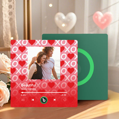 Personalizowany magnes na lodówkę z muzyką na prezent dla pary na Walentynki