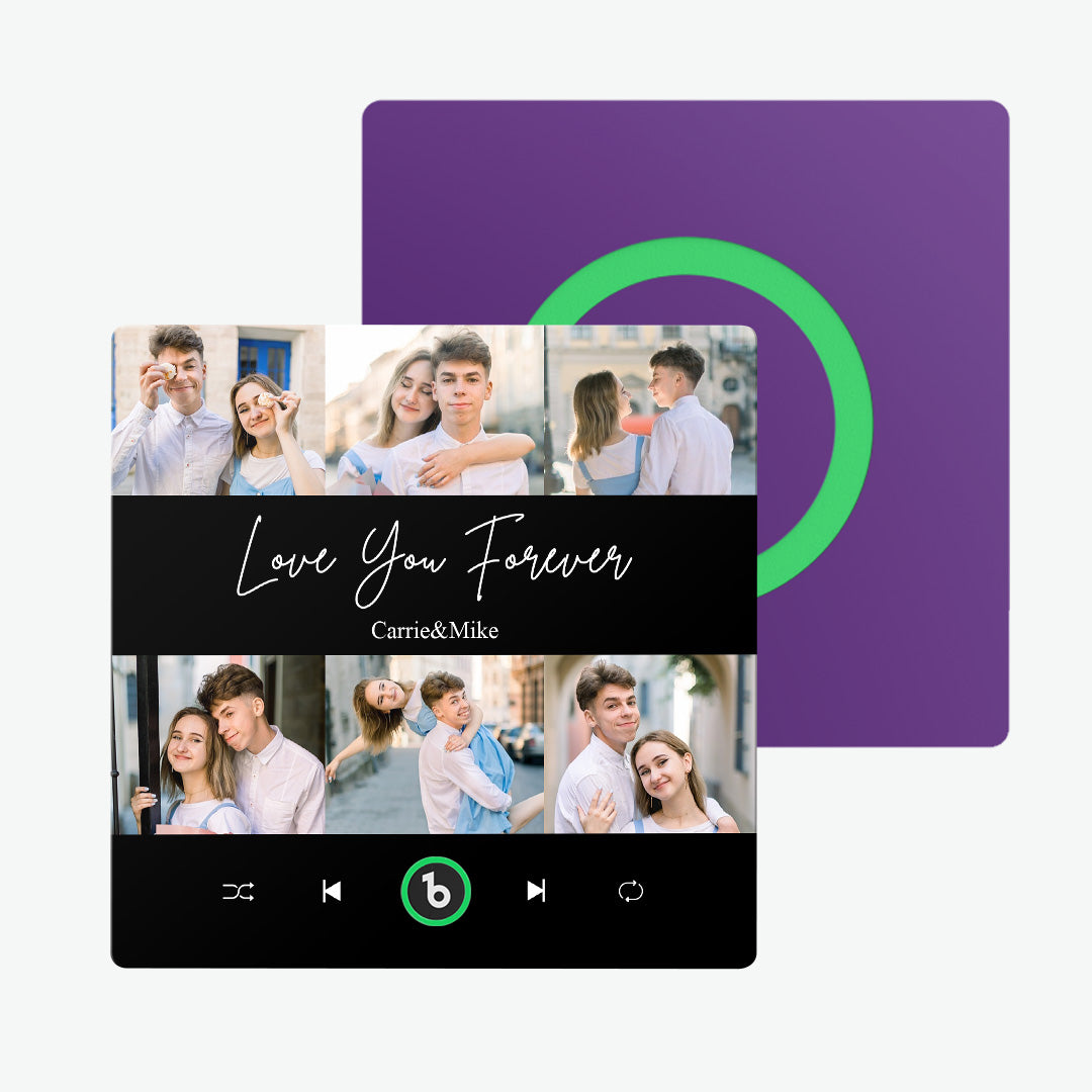 FridgeBeats Frameless Custom Photos Text Music Fridge Magnet Special for Valentine's Day New 4.0 Upgrade Colorful Album Sticker