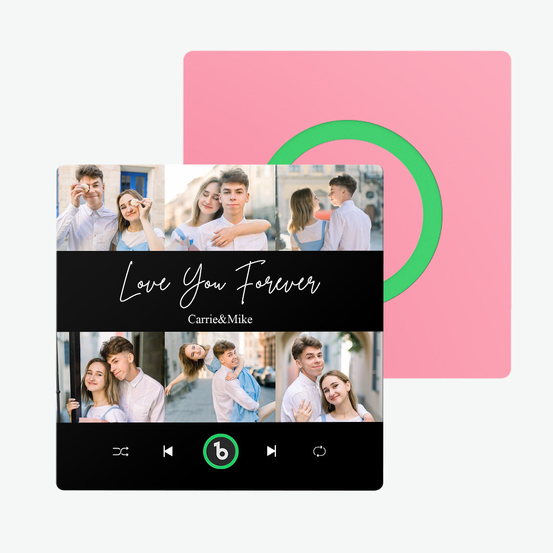 FridgeBeats Frameless Custom Photos Text Music Fridge Magnet Special for Valentine's Day New 4.0 Upgrade Colorful Album Sticker