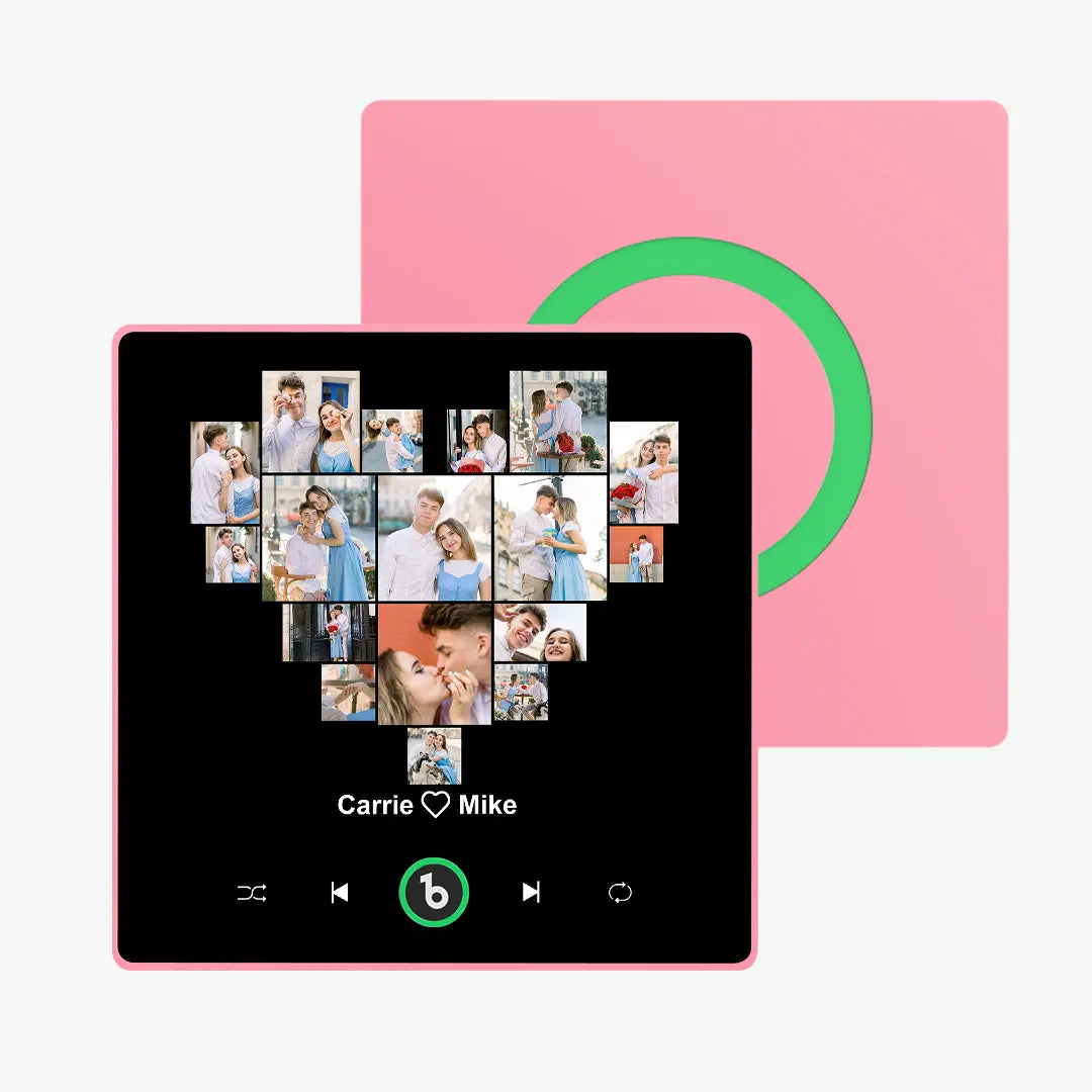 FridgeBeats Framed Custom HeartShaped Photo Music Fridge Magnet Special for Valentine's Day New 4.0 Upgrade Colorful Frame Album Sticker