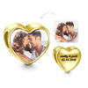 Engraved Heart Photo Charm 14k Gold Plated Silver