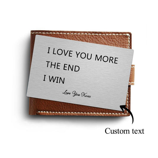 Personalizowana karta do portfela I Love You More na prezent dla niego