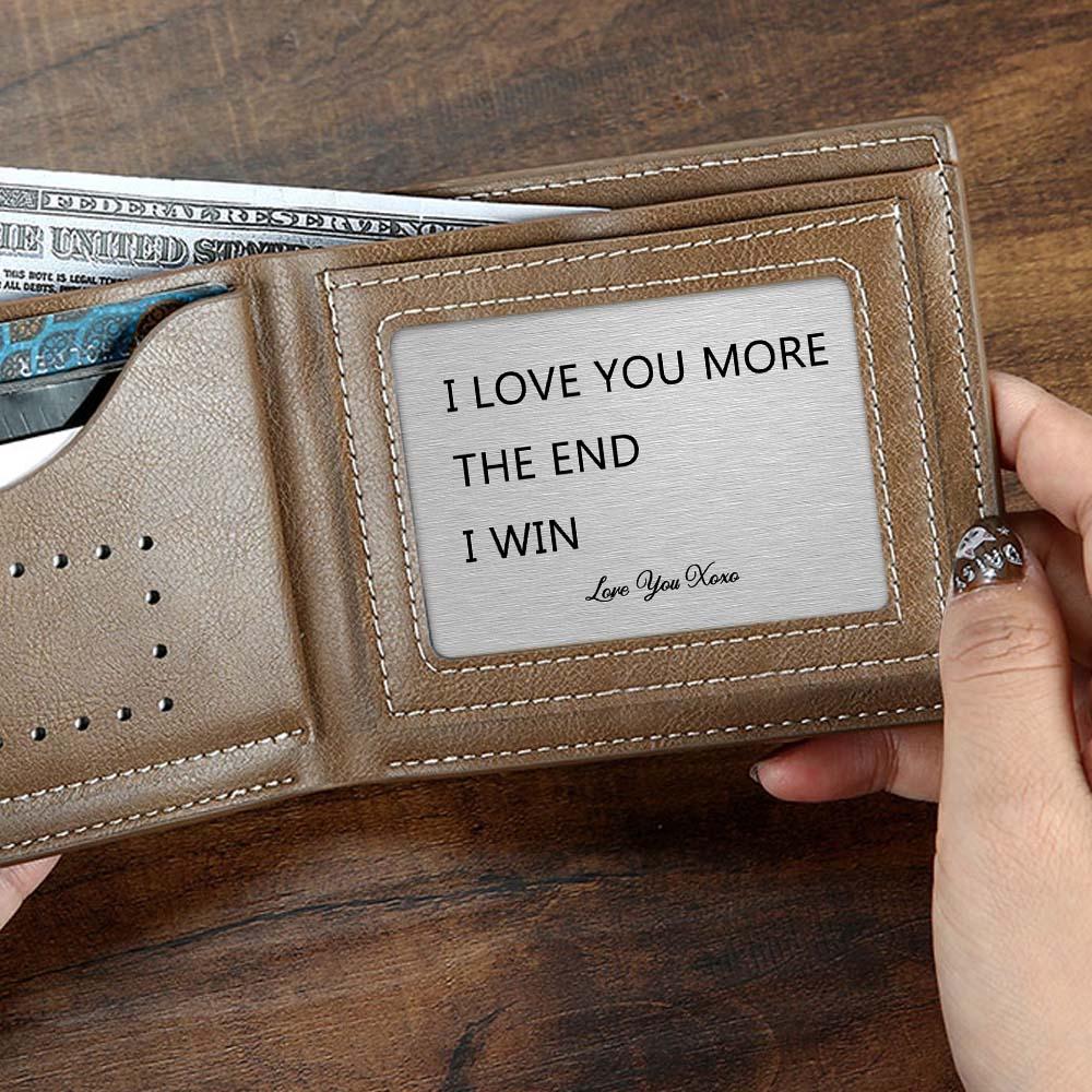 Personalizowana karta do portfela I Love You More na prezent dla niego
