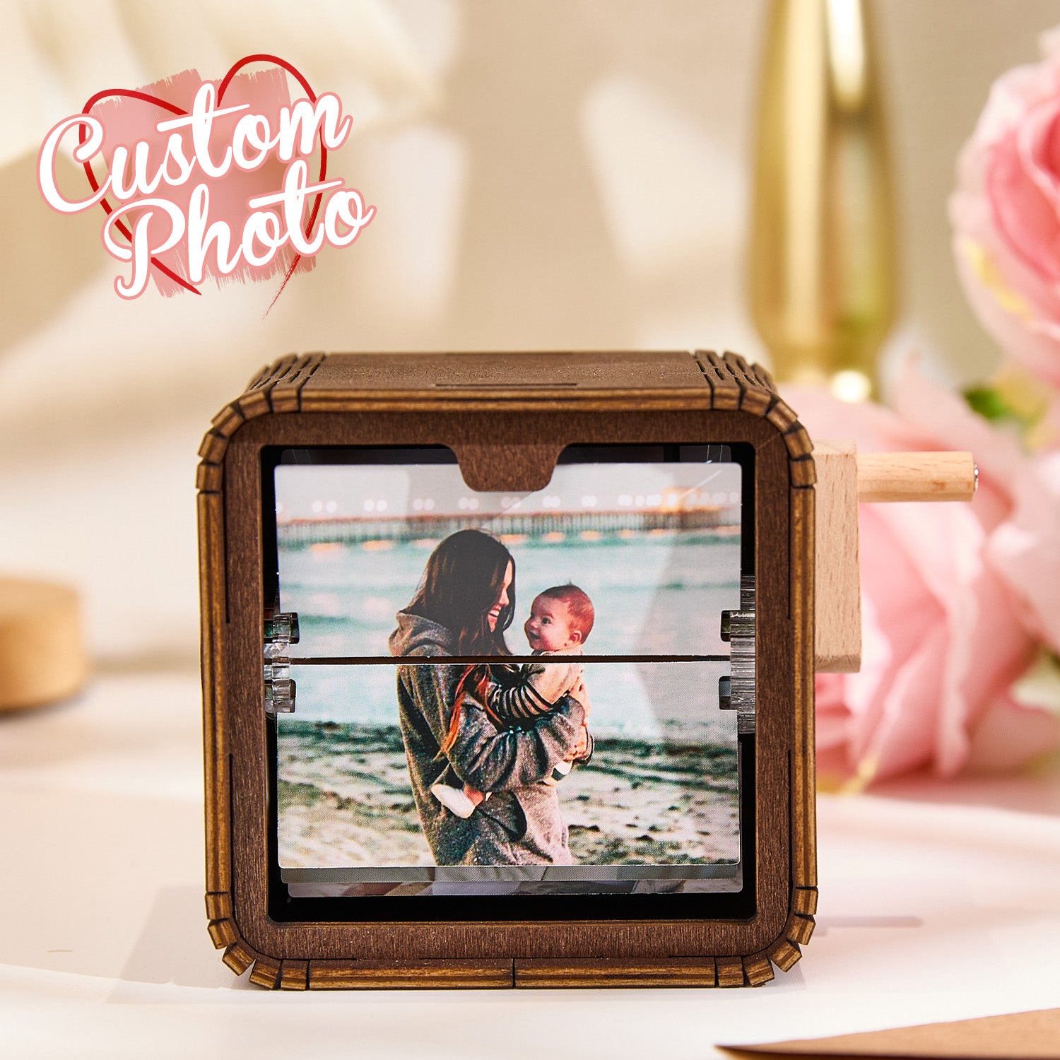 Personalizowany Flipbook z Muzyką i Światłem na Dzień Matki 16 Zdjęć w Ruchu Wyjątkowy Prezent na Urodziny lub Święta