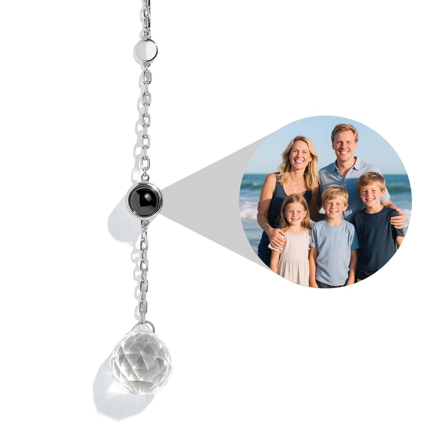 Personalizowany wiszący ornament z projekcją zdjęcia na prezent walentynkowy