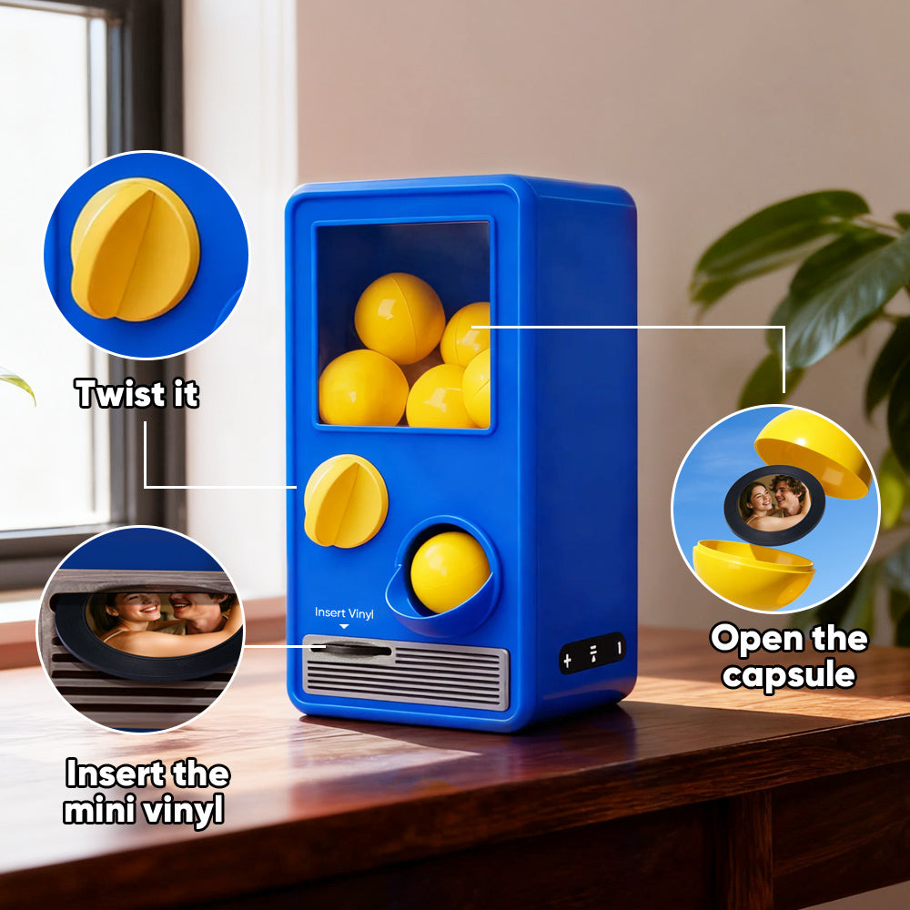 Personalized Music and Photo Music Gachapon Machine Custom Song Mini Record Box Anniversary Gift Christmas Gifts