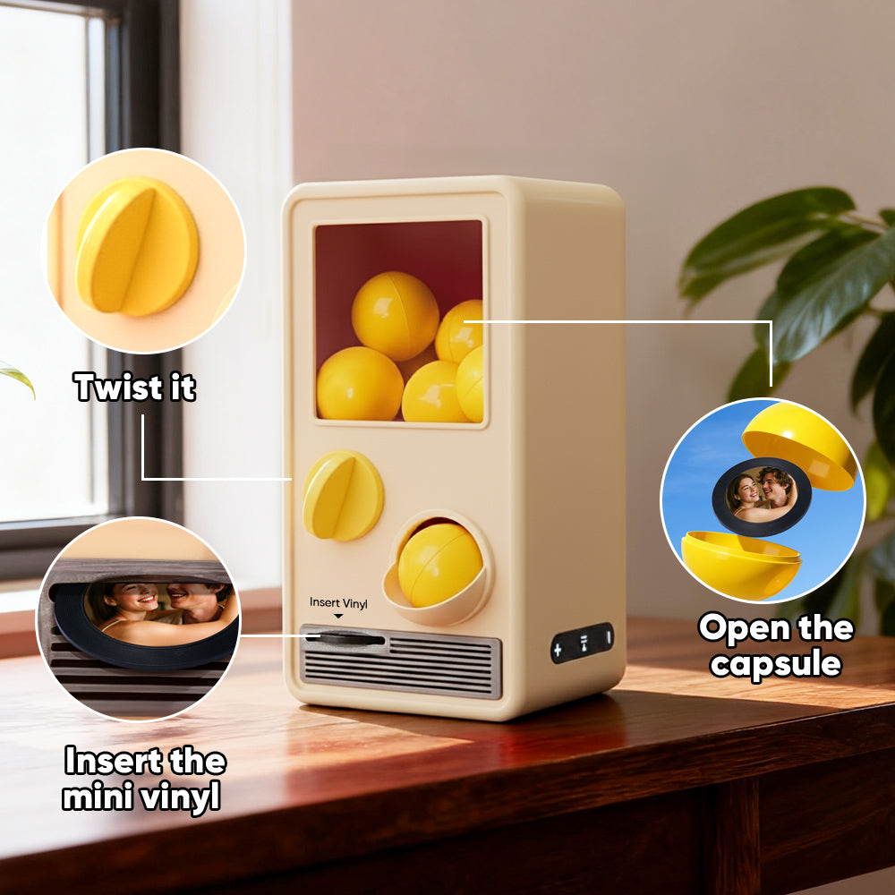Personalized Music and Photo Music Gachapon Machine Custom Song Mini Record Box Anniversary Gift Christmas Gifts