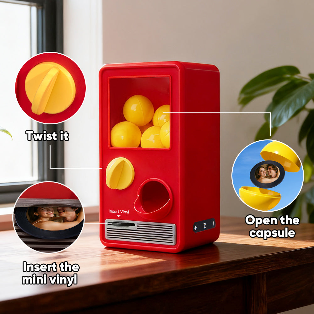 Personalized Music and Photo Music Gachapon Machine Custom Song Mini Record Box Anniversary Gift Christmas Gifts