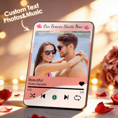 Personalizowana tablica muzyczna z zdjęciem na prezent dla ukochanej na Walentynki