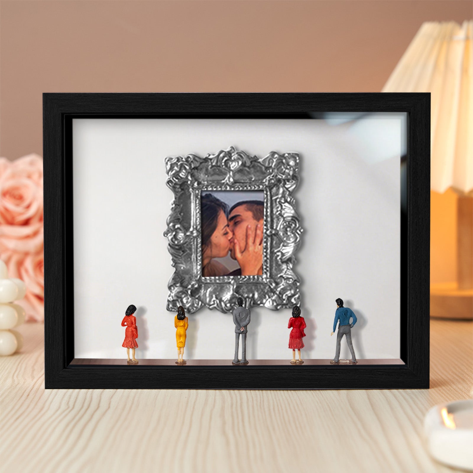 With Spot Lights : Museum of Us Black Frame Personalized Couples Gift for Her Cute Miniature Museum Gifts