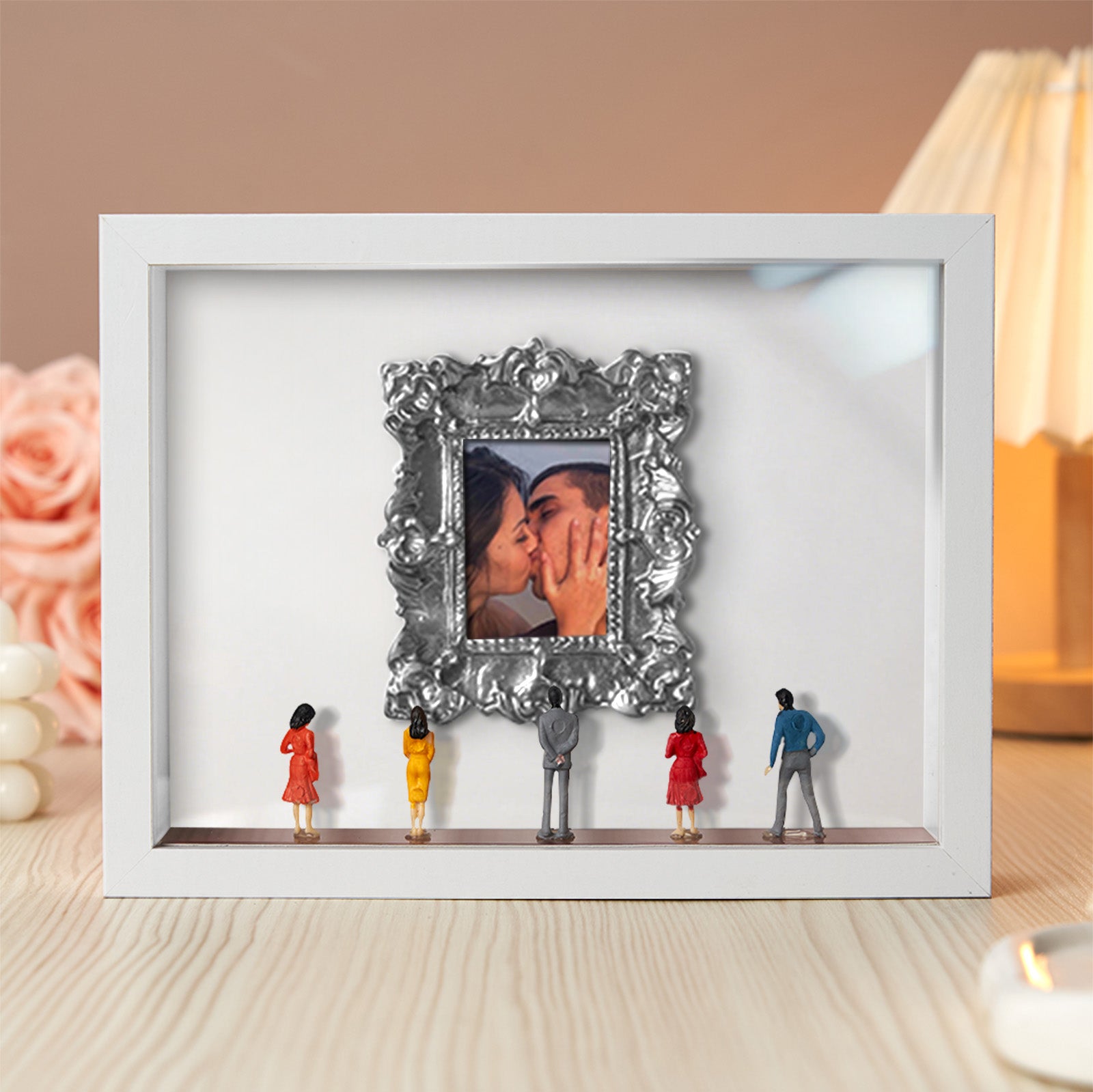 With Spot Lights : Museum of Us White Frame Personalized Couples Gift for Her Cute Miniature Museum Gifts