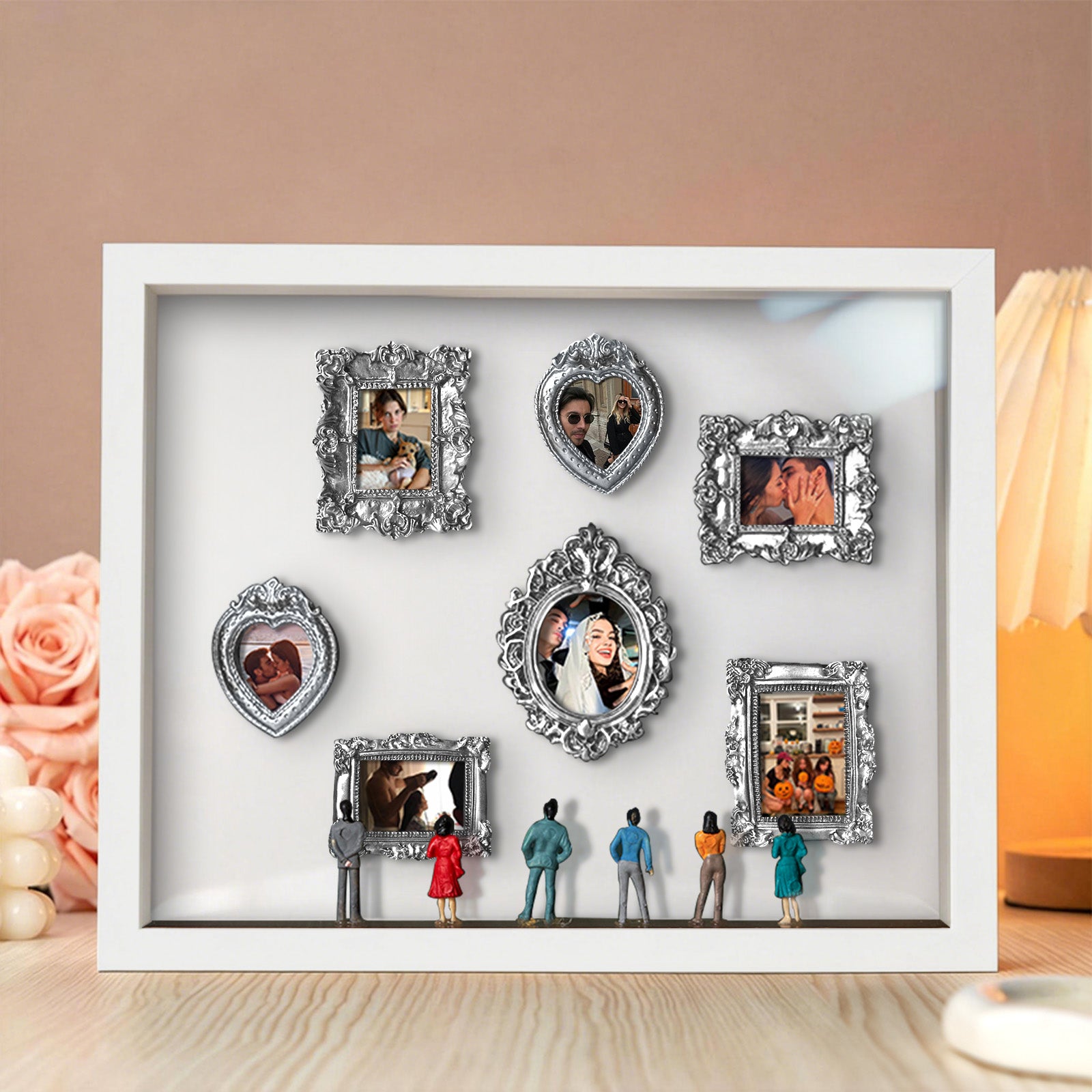 With Spot Lights : Museum of Us White Frame Personalized Couples Gift for Her Cute Miniature Museum Gifts