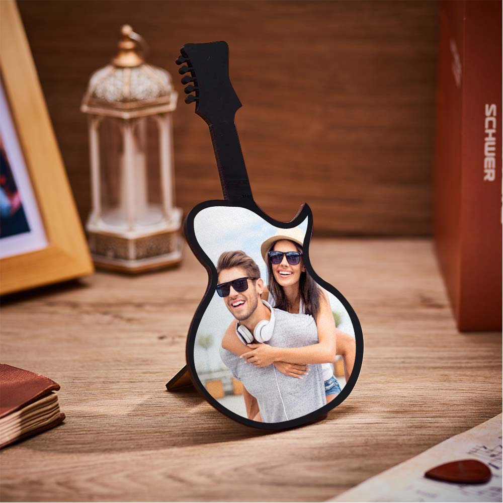 Personalizowana ramka na zdjęcia z gitarą dla miłośnika muzyki na prezent