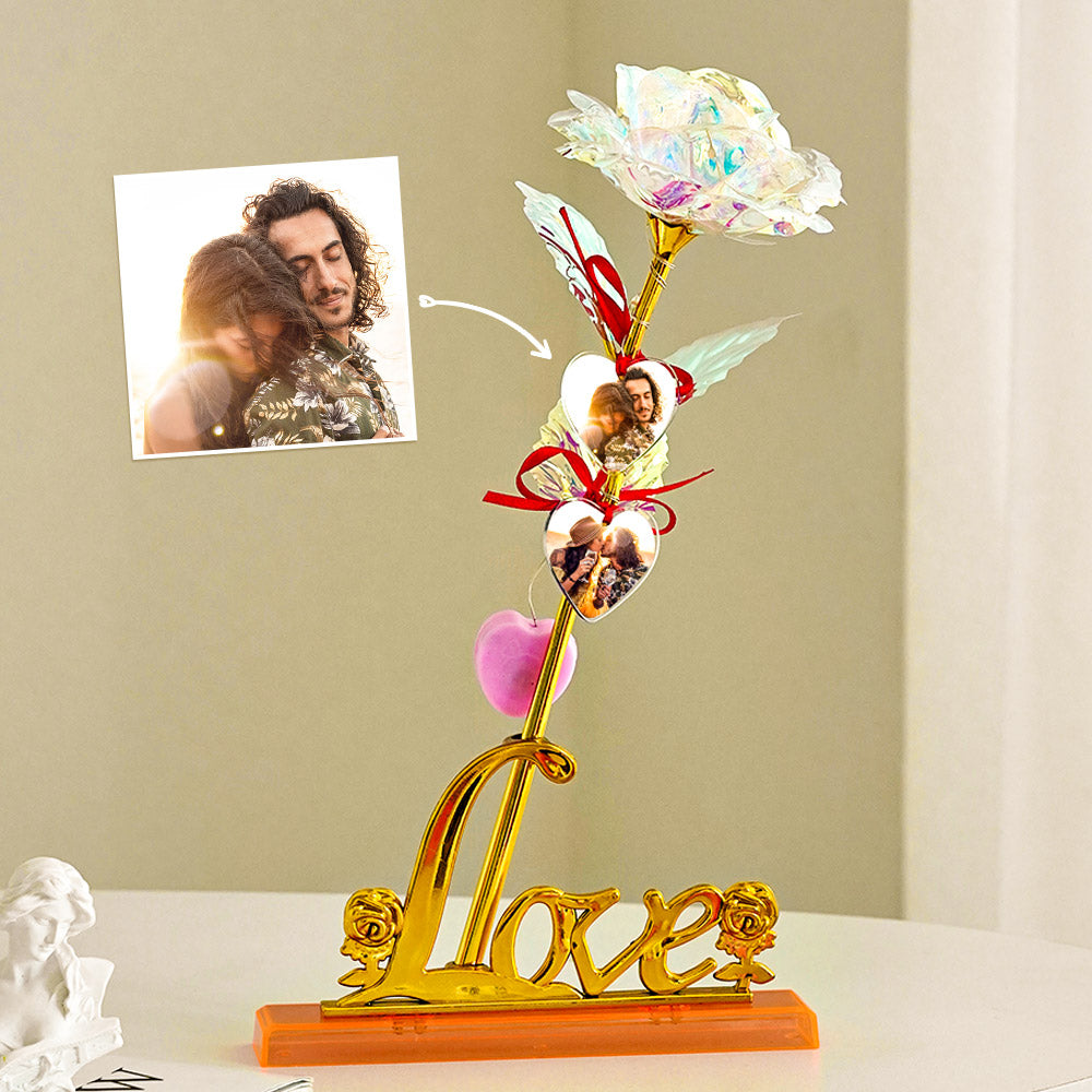 Sztuczna Róża Galaktyczna z Personalizowanym Zdjęciem Prezent dla Niej