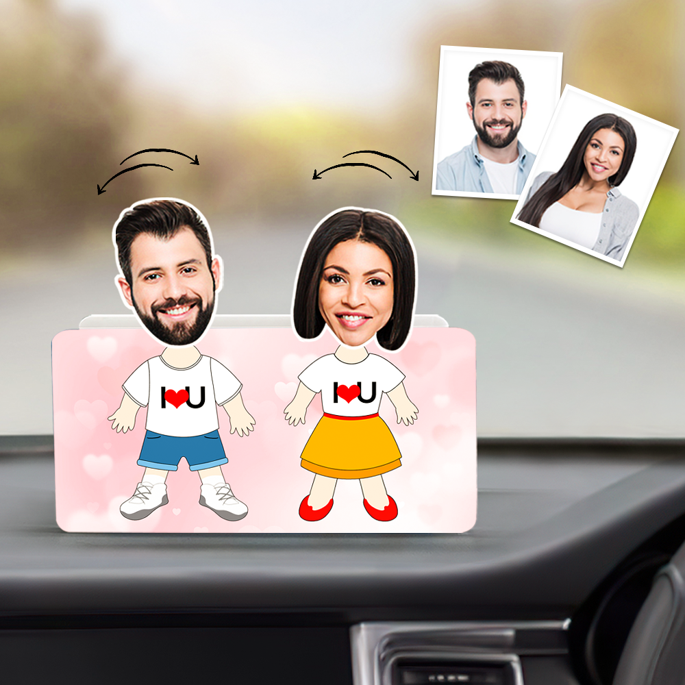Personalizowana figurka na kokpit samochodu dla pary, prezent na rocznicę