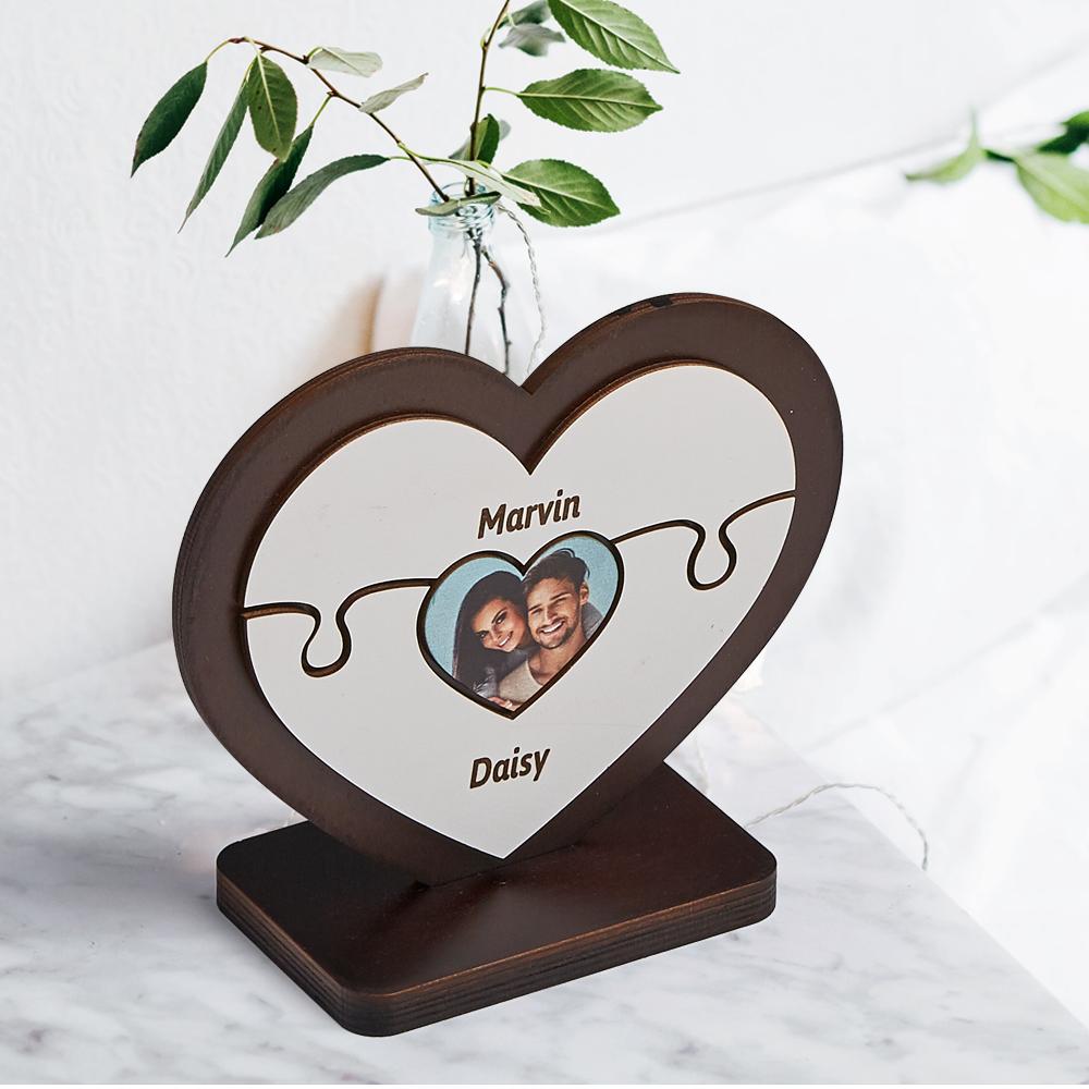 Personalizowana drewniana układanka serce na prezent dla Mamy na Dzień Matki