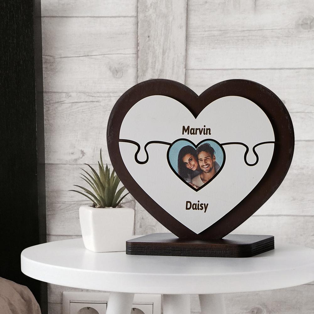 Personalizowana drewniana układanka serce na prezent dla Mamy na Dzień Matki