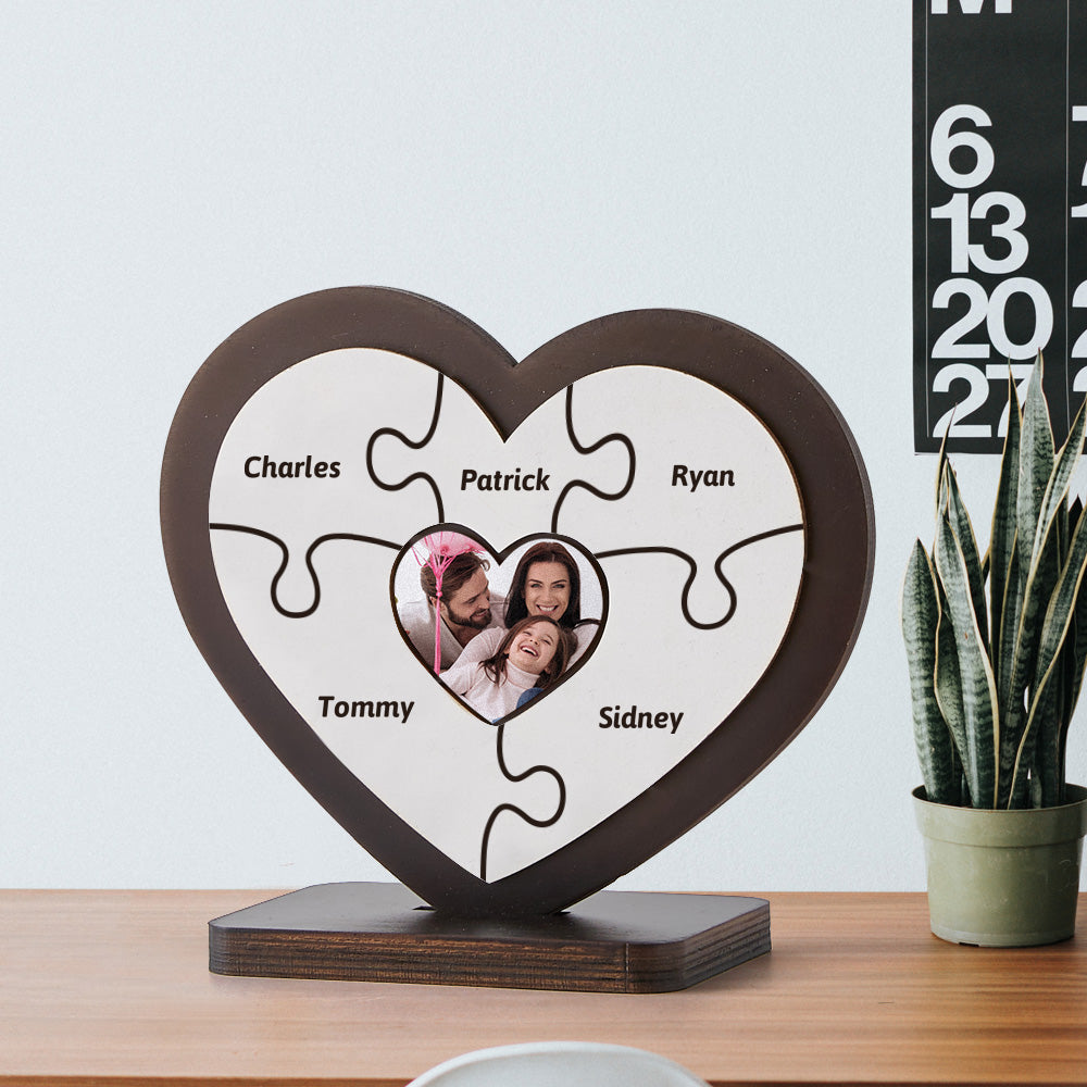 Personalizowana drewniana układanka serce na prezent dla Mamy na Dzień Matki